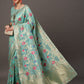Mitera Floral Organza Banarasi Zari Saree With Blouse Piece | Swadesiicart