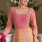 Anaita Peach Georgette Readymade Anarkali Suit with Embroidery Zarkan Work