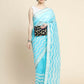 Vamsee Banno Lehriya Sky Organza Saree - Swadesiicart