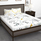Story@home White & Blue Floral King Bedsheet with 2 Pillow Covers - Swadesiicart