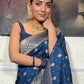 Kalini Ethnic Motifs Woven Design Zari Detailed Banarasi Saree | Swadesiicart