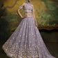 House of Panchhi Mauve Pure Georgette Sequins with heavy Zarkan embroidery Lehenga choli & Dupatta | Swadesiicart