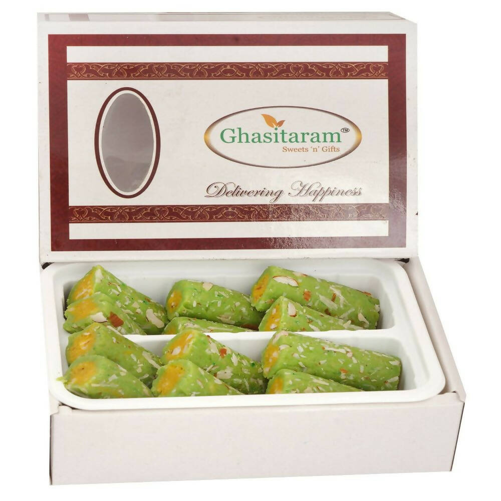 Ghasitaram Kaju Pista Roll Sweets | Swadesiicart