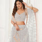 Aastha Fashion Off White Butterfly Net Tone To Tone Thread Work, Sequence Work And Original Mirror Work Embroidery Wedding Wear Lehenga Choli