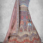 Aqua Blue Velvet Thread with Hand Work Semi Stitched Lehenga Choli with Dupatta - Nimaya Lagnotsav
