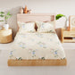 BIANCA Yellow & Blue Floral 186 TC King Bedsheet with 2 Pillow Covers - Swadesiicart