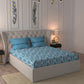 MYTRIDENT Blue White Ethnic Motifs Cotton 120 TC Queen Bedsheet With 2 Pillow Covers - Swadesiicart