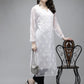 ADA Women White Ethnic Motifs Regular Chikankari Handloom Kurta with Palazzos | Swadesiicart