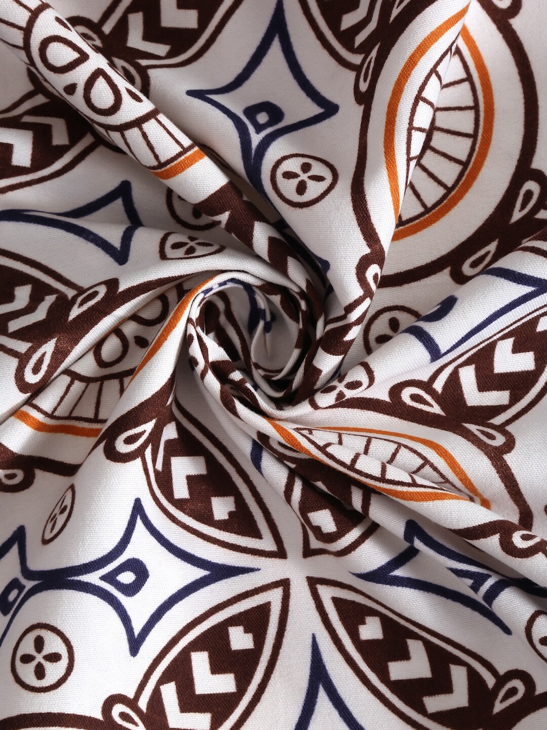 Home Sizzler Blue & White 210 TC Queen Geometric Cotton Bedsheet with 2 Pillow Covers - Swadesiicart