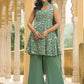 Janasya Sage Green Georgette Embroidered Kurta,Bottom & Dupatta | Swadesiicart
