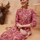 Anouk Floral Printed Round Neck Pure Cotton Straight Kurta - Swadesiicart