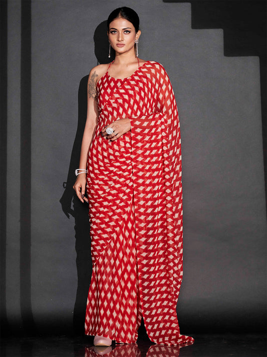 Tikhi Imli Ethnic Motifs Printed Ready To Wear Saree | Swadesiicart