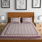 Urban Magic Pink & White Ethnic Motifs Cotton 104 TC King Bedsheet & 2 Pillow Covers - Swadesiicart