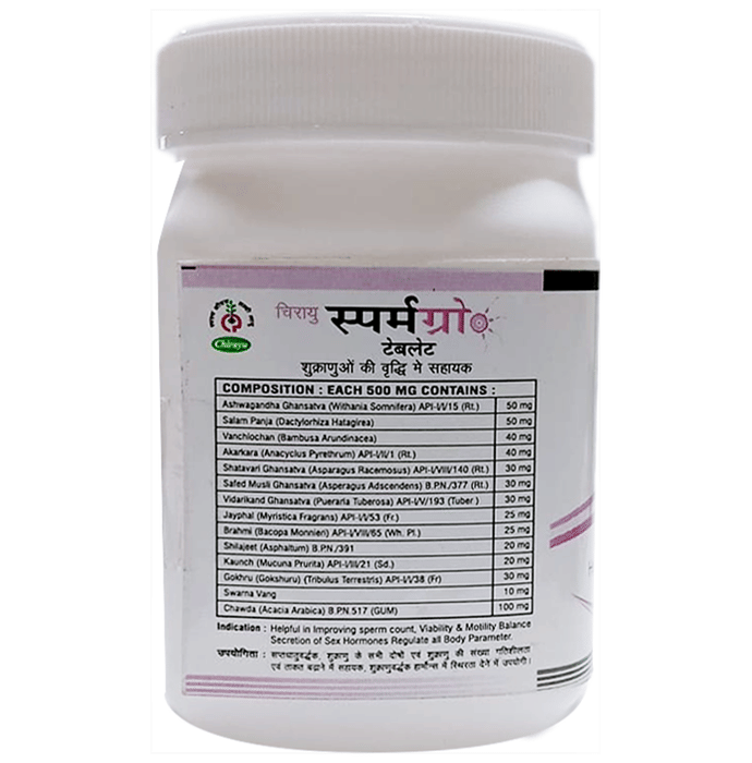 Chirayu Sperm Gro Tablets | Swadesiicart