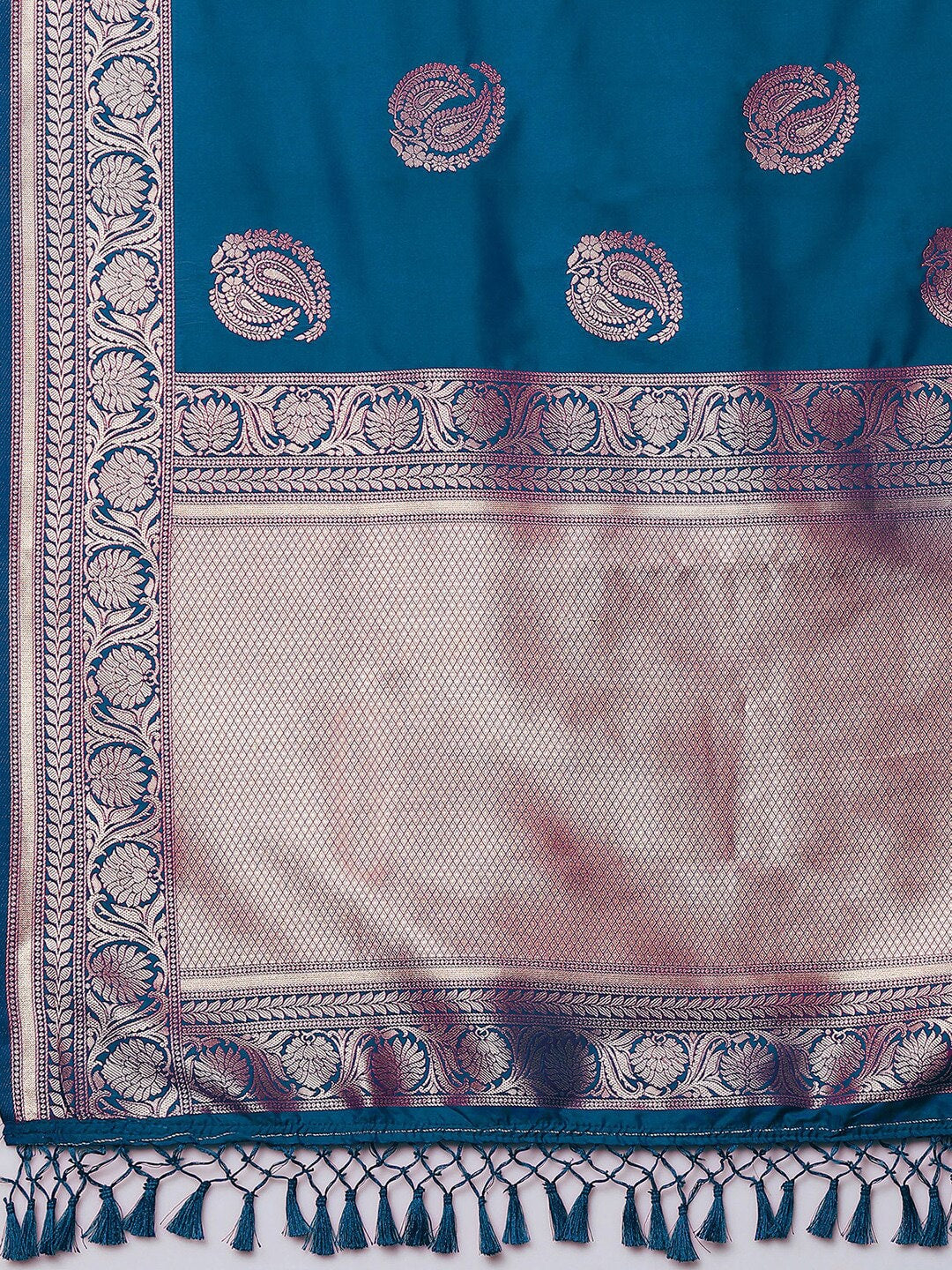 Mitera Ethnic Motifs Woven Design Zari Silk Blend Banarasi Saree | Swadesiicart