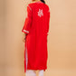 HOUSE OF KARI Cotton Floral Embroidered Chikankari Kurta | Swadesiicart