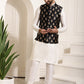 Sojanya Band Collar Straight Kurta & Churidar with Nehru jacket | Swadesiicart