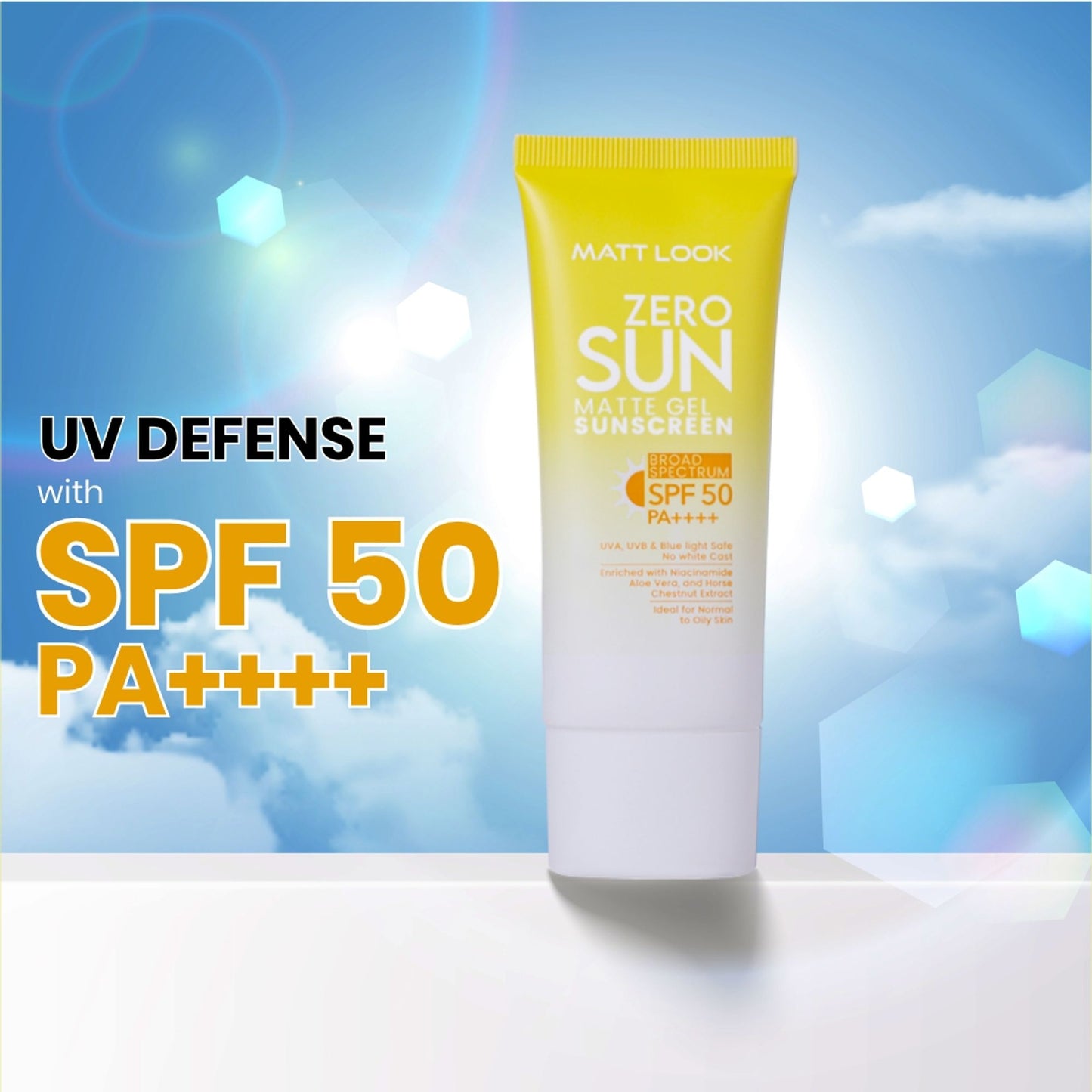 Matt Look Zero Sun Matte Gel SPF 50 PA++++ Sunscreen - Swadesiicart