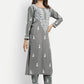 ADA Ethnic Motifs Embroidered Lucknowi Chikankari Kurta with Trousers | Swadesiicart