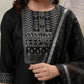 Vishudh Black Printed Regular Kurta with Trouser & Dupatta - Swadesiicart