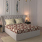 MYTRIDENT Red White Ethnic Motifs Cotton 120 TC Queen Bedsheet With 2 Pillow Covers - Swadesiicart