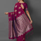 Mitera Magenta Silk Blend Woven Design Banarasi Saree | Swadesiicart