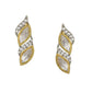 Boat Shaped Earrings with Diamond in Gold (Silver) - Ruby Raang | Swadesiicart