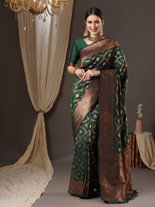 Anouk Woven Design Zari Silk Blend Banarasi Saree | Swadesiicart