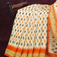 Combo of Off White and Orange Patan Patola Semi Chanderi Saree By Gayathri Reddy Designer Studio | Swadesiicart
