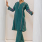 HOUSE OF KARI Floral Embroidered Regular Chikankari Kurta with Trousers | Swadesiicart