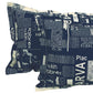 Story@home Blue & Off White Conversational King Bedsheet with 2 Pillow Covers - Swadesiicart