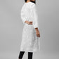 ADA Women White & Black Paisley Embroidered Chikankari Handloom Kurta with Trousers | Swadesiicart