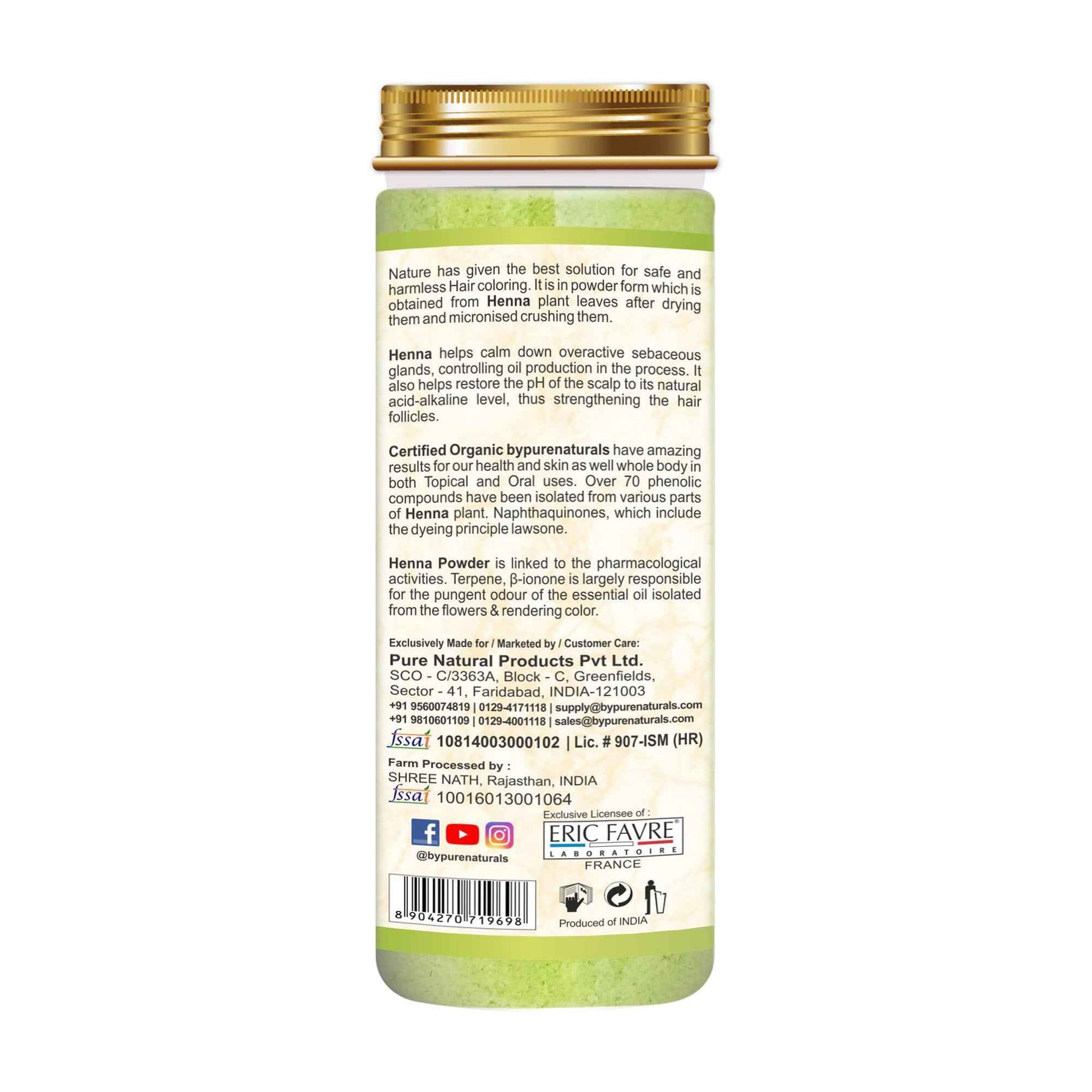 byPureNaturals Organic Henna Powder