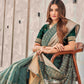 Tikhi Imli Olive Floral Embroidered Zari Organza Saree | Swadesiicart