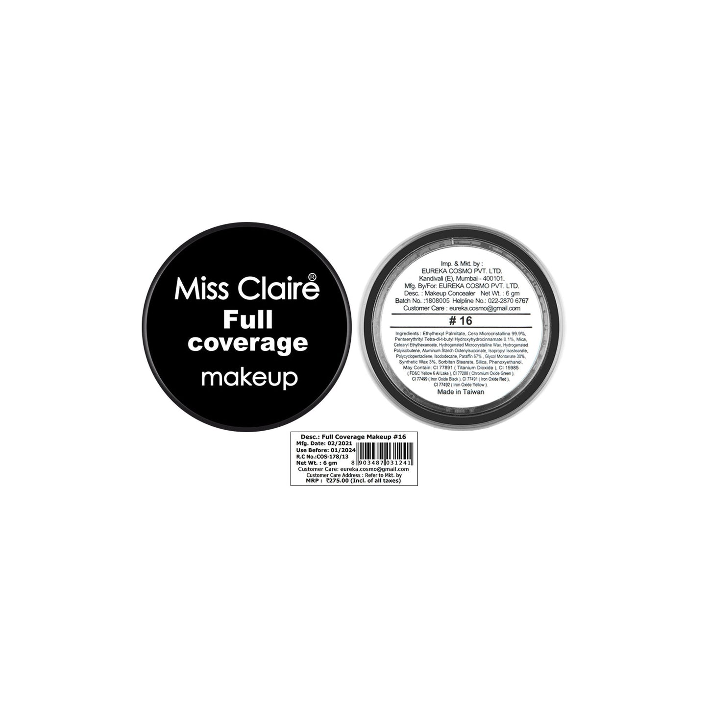 Miss Claire Full Coverage Makeup + Concealer - 16 | Swadesiicart