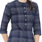 Vishudh Women Navy Blue Checked Kurta - Swadesiicart