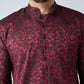 Sojanya Men Maroon Woven Design Straight Kurta | Swadesiicart