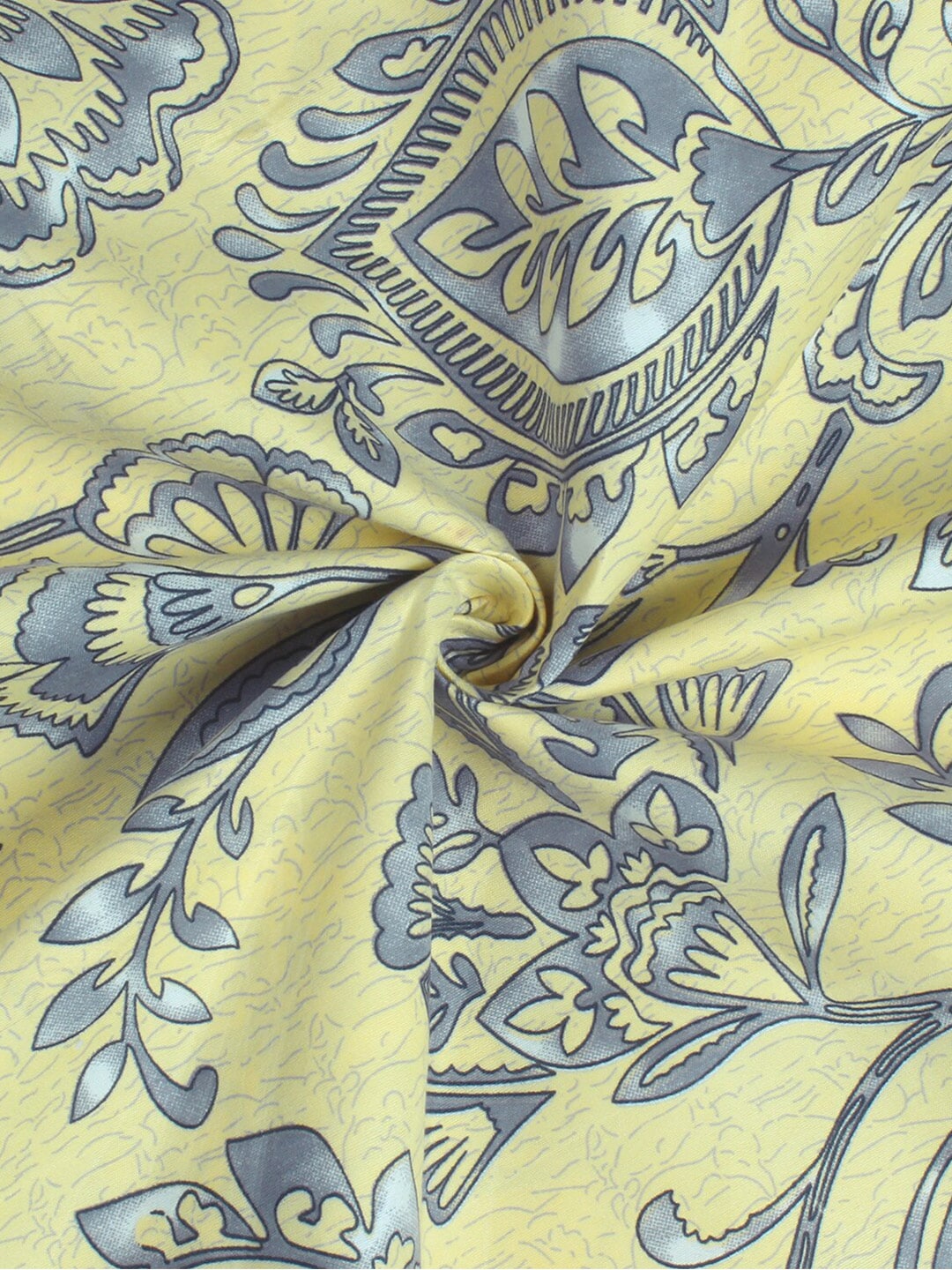 Story@home Cream-Coloured & Grey Floral Microfiber 180 TC Bedsheet & Pillow Cover - Swadesiicart