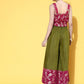 InWeave Women's Pink Brocade Strappy Top W Olive Pink Brocade Palazzo Set - Swadesiicart