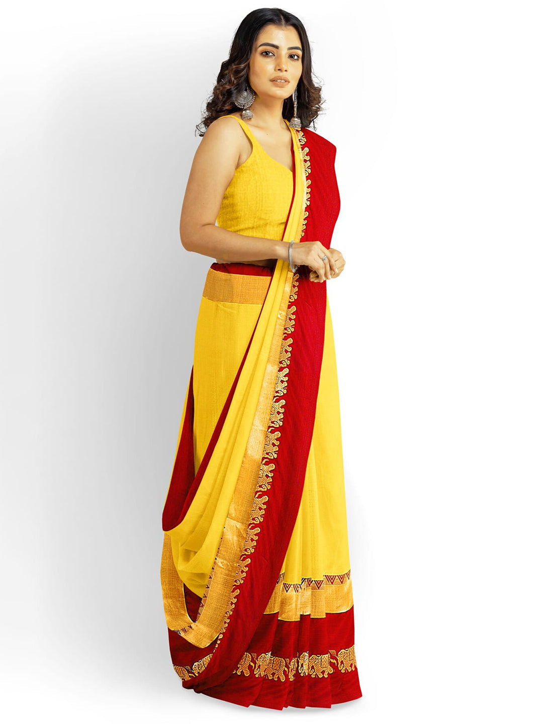Kalini Zari Silk Cotton Banarasi Saree | Swadesiicart