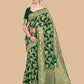 Kalini Green & Gold-Toned Woven Design Silk Blend Banarasi Saree | Swadesiicart