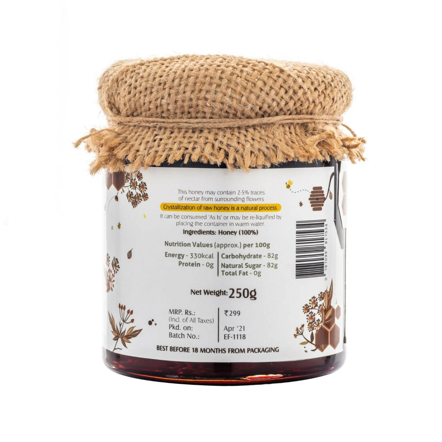 HoneyVeda Premium Raw Ajwain Honey - Swadesiicart