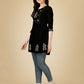 Jyoti Fashion Women's Black Viscose Rayon Embroidered Casual Top | Swadesiicart