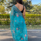 Vamsee Sky Blue Organza Saree - Swadesiicart