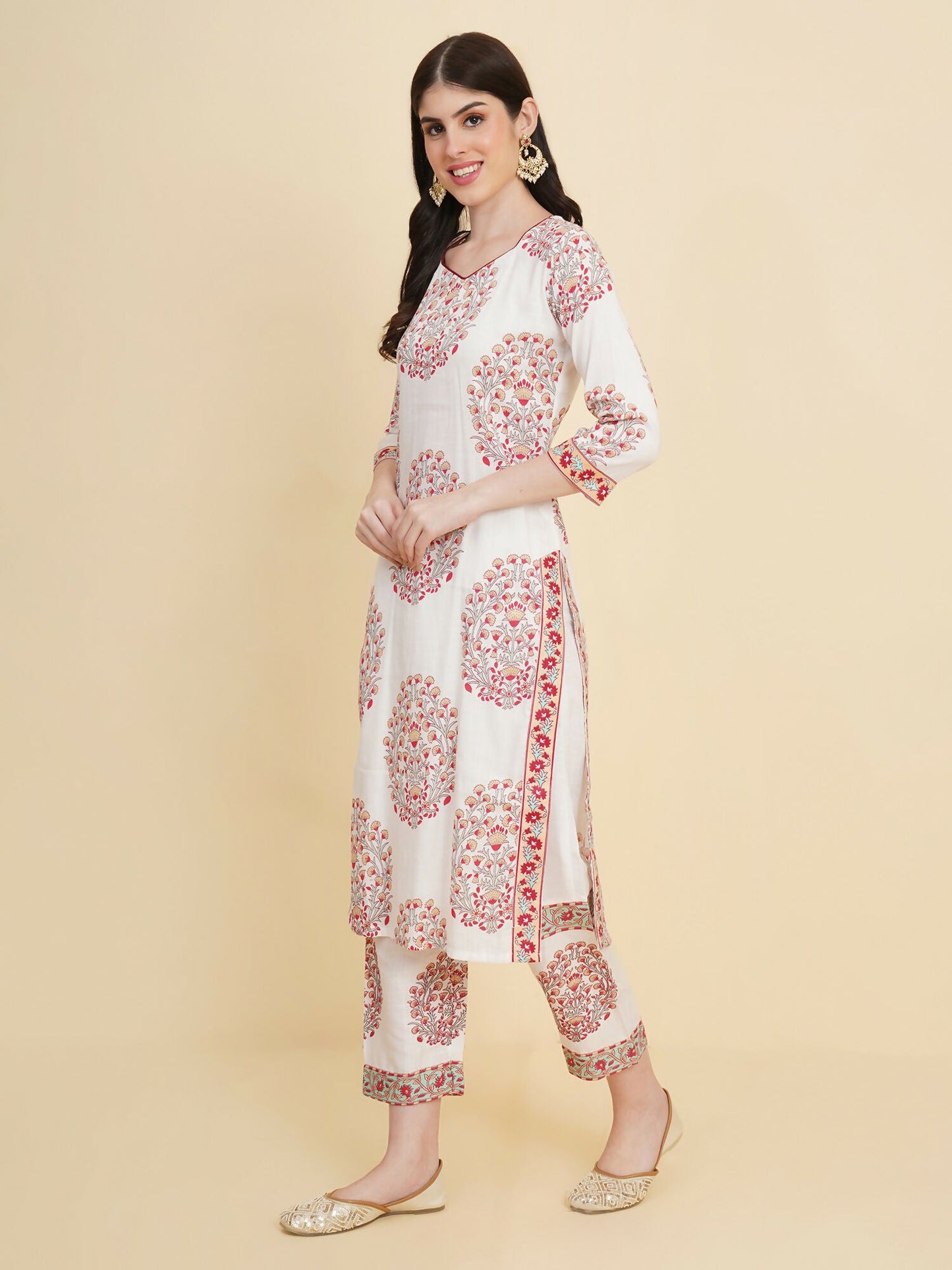 Designer Stylish White cotton Stitched Suit With Dupatta - Tanisha | Swadesiicart