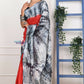 Very Much Indian Handmade Tie And Dye Cotton Saree By Women Weavers -Red Black | Swadesiicart