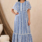 Juniper Womens Powderblue Chiffon Printed Tiered Dress | Swadesiicart
