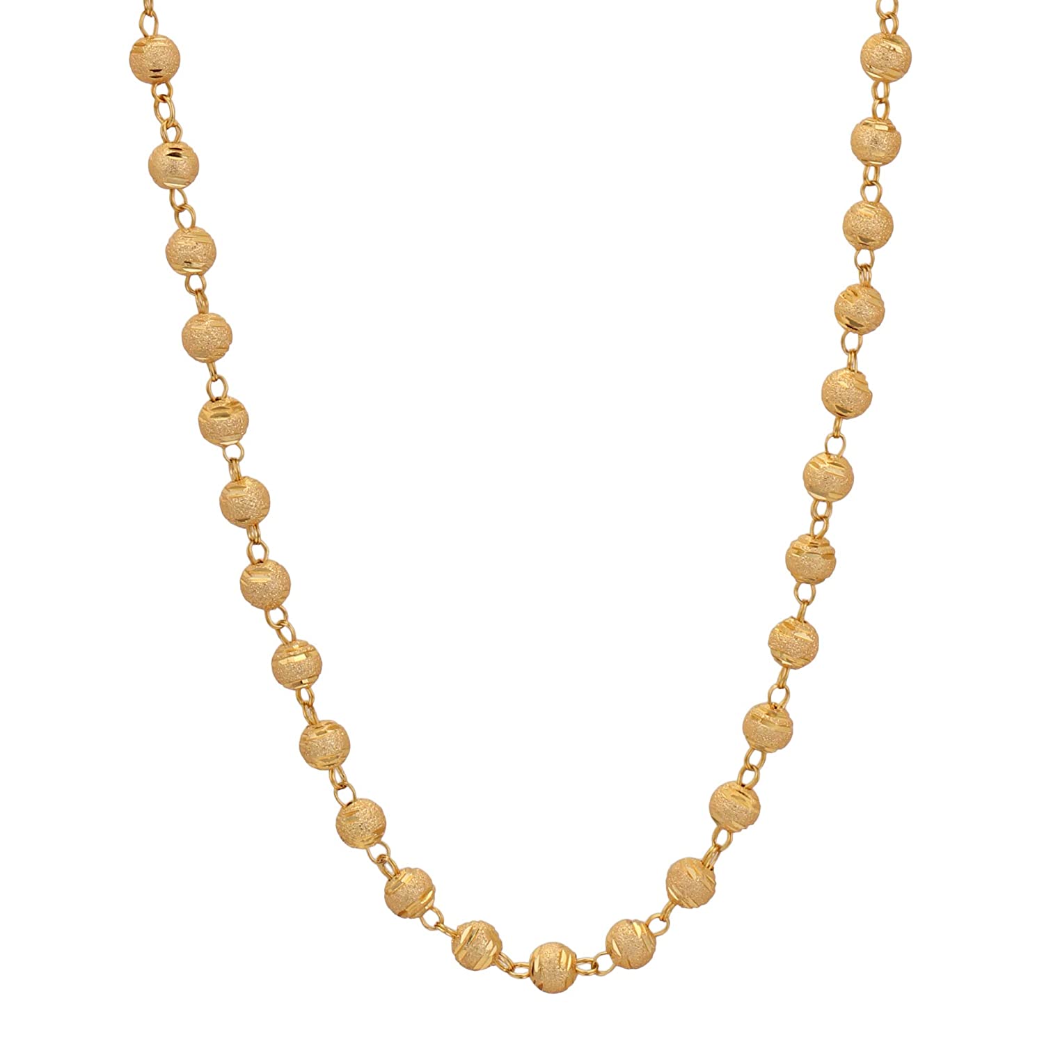 Gold-Polished Alloy Brass Beaded Matarmala Chain - The Pari | Swadesiicart