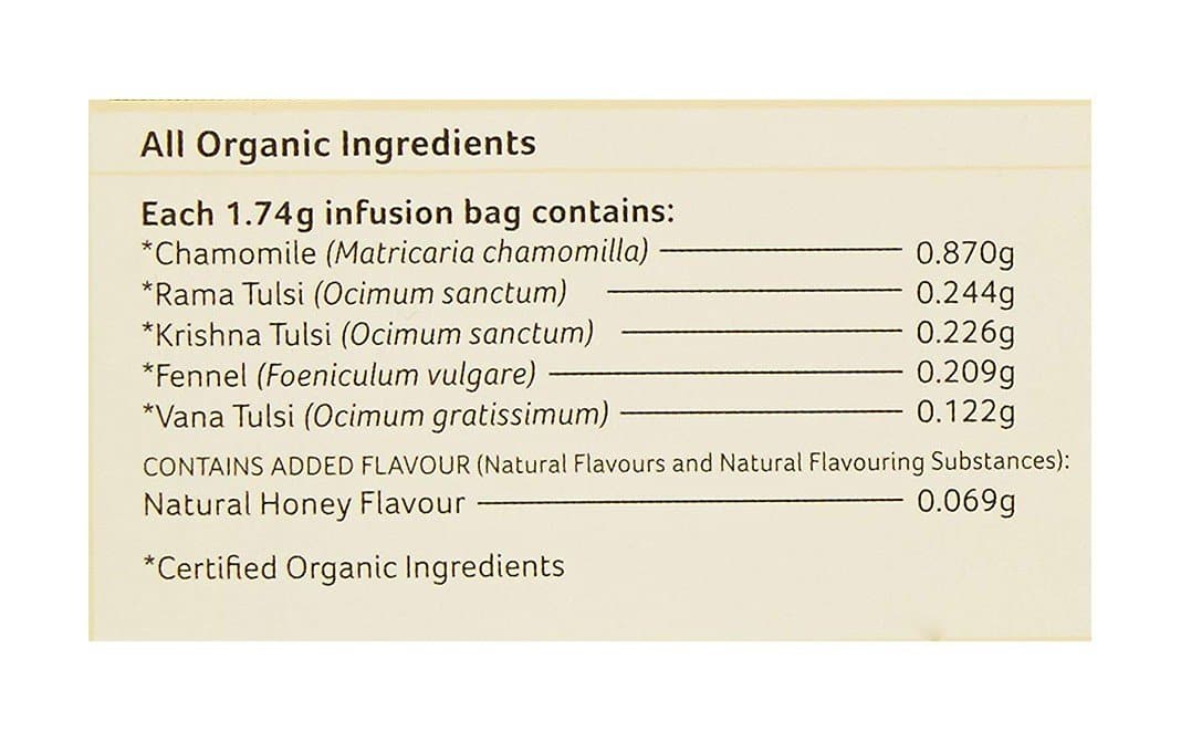 Organic India Tulsi Honey Chamomile 25 Tea Bags - Swadesiicart