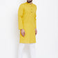 Even Apparels Yellow Men's Pure Cotton Kurta With Band Collar | Swadesiicart